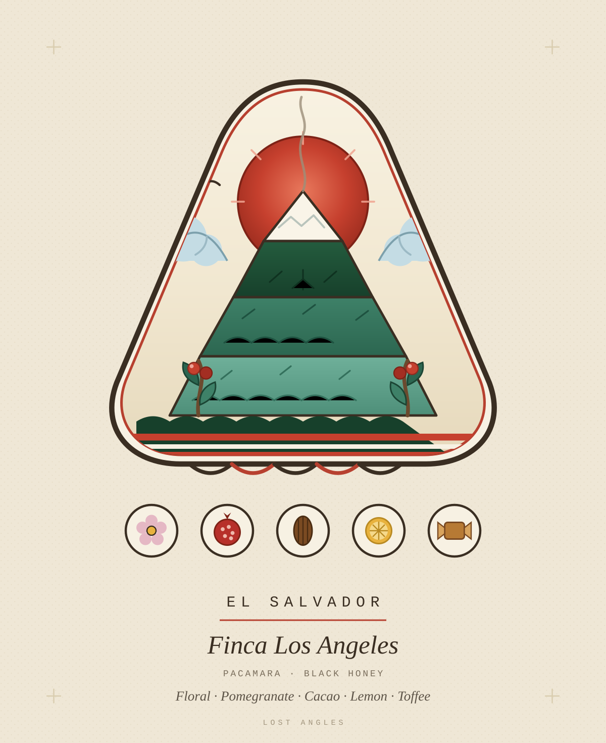 Finca Los Angeles crest — print artwork, not the finished garment